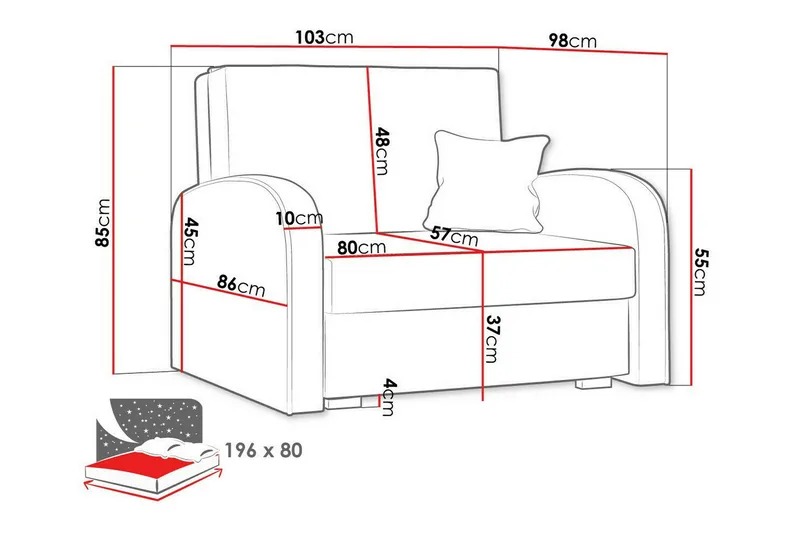 Denegal Bäddfåtölj Ljusgrå - Møbler - Stoler & lenestoler - Lenestoler - Sovestol