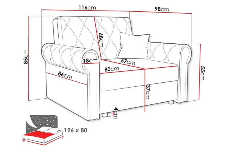Denegal Sengestol - Møbler - Stoler & lenestoler - Lenestoler - Sovestol