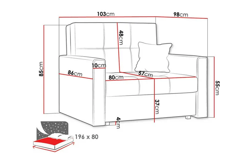 Denegal Sengestol - Møbler - Stoler & lenestoler - Lenestoler - Sovestol