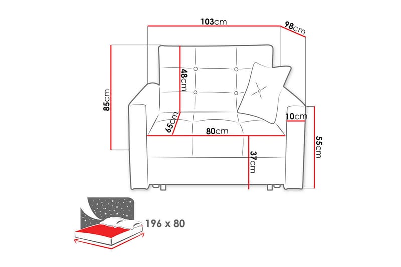 Hemmingsberga Sofa - Grå - Møbler - Stoler & lenestoler - Lenestoler - Sovestol