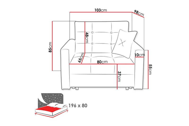 Hemmingsberga Sofa - Grå - Sovestol