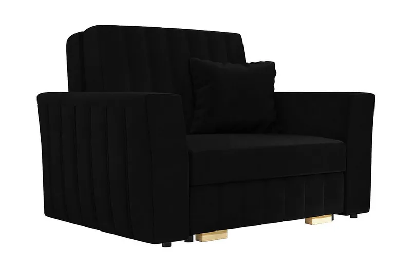 Upperud Sovelenestol - Fløyel/Svart - Møbler - Stoler & lenestoler - Lenestoler - Sovestol