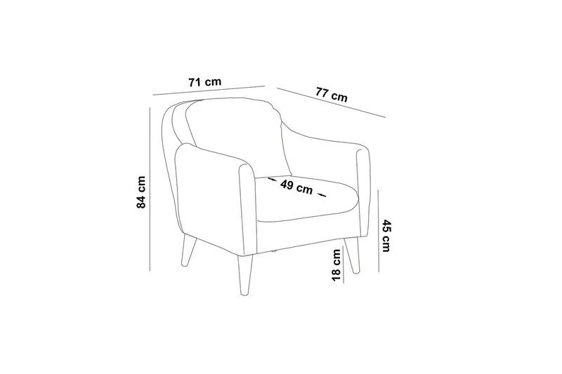 Sheku Lenestol med Armlene - Grå - Møbler - Stoler & lenestoler - Lenestoler