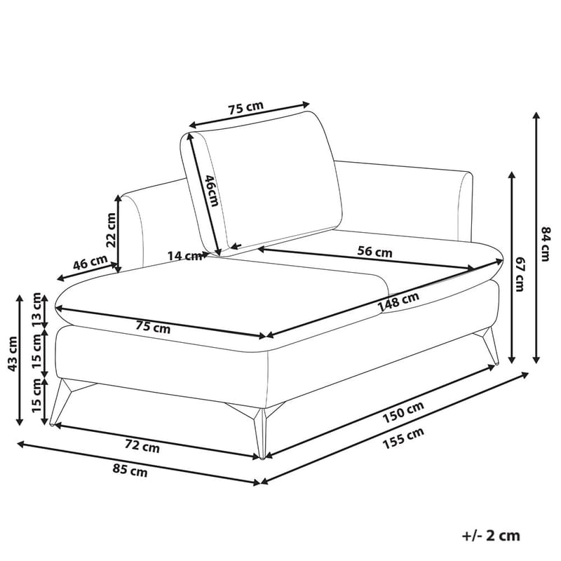 Sjeselong Sievoz - Lysebeige, svart/Høyrevendt - Møbler - Stoler & lenestoler - Lenestoler - Sjeselonglenestol & divanlenestol