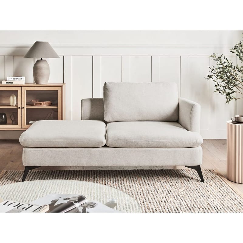 Sjeselong Sievoz - Lysebeige, svart/Høyrevendt - Møbler - Stoler & lenestoler - Lenestoler - Sjeselonglenestol & divanlenestol