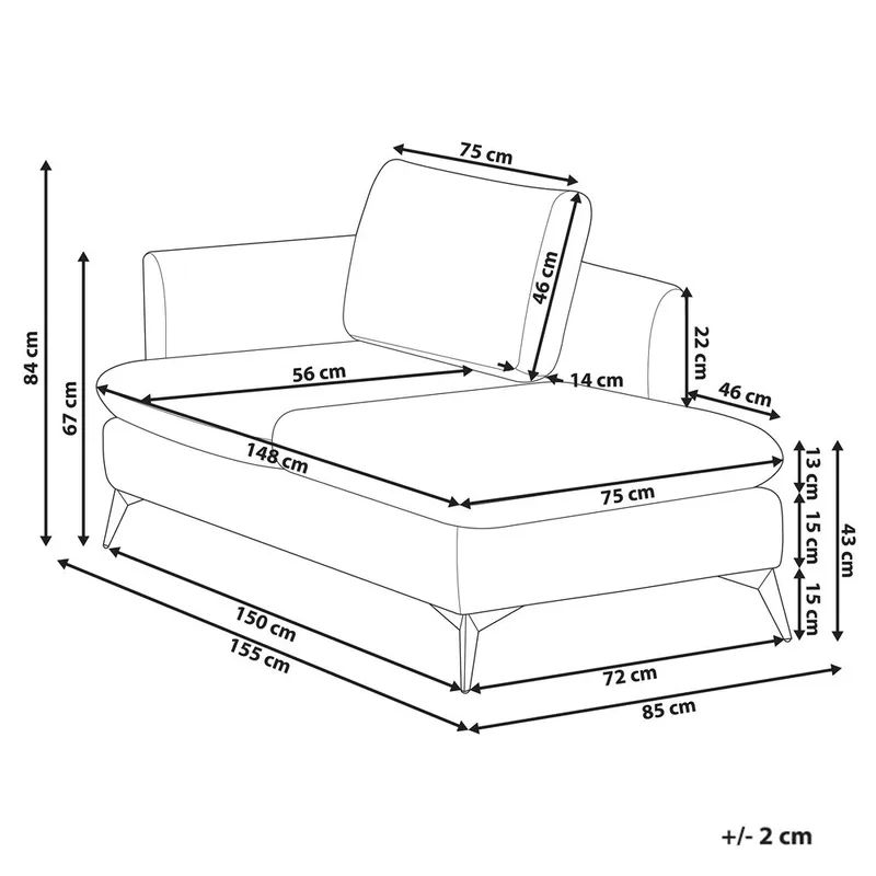 Sjeselong Sievoz - Lysebeige, svart/Venstrevendt - Møbler - Stoler & lenestoler - Lenestoler - Sjeselonglenestol & divanlenestol