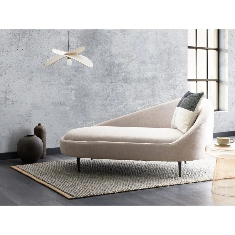 Sjeselong Valreas - Beige, svart/Høyrevendt - Møbler - Stoler & lenestoler - Lenestoler - Sjeselonglenestol & divanlenestol