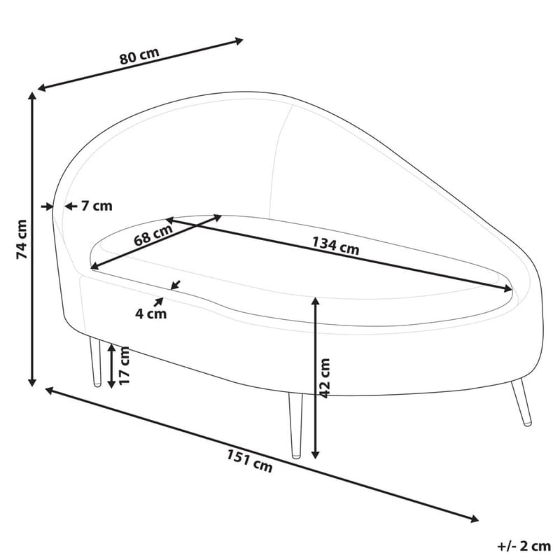 Sjeselong Valreas - Beige, svart/Venstrevendt - Møbler - Stoler & lenestoler - Lenestoler - Sjeselonglenestol & divanlenestol