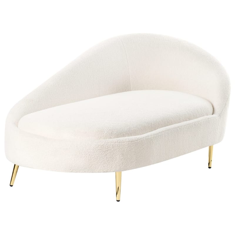 Sjeselong Valreas - Hvit, gull/Vendbar mot høyre - Møbler - Stoler & lenestoler - Lenestoler - Sjeselonglenestol & divanlenestol