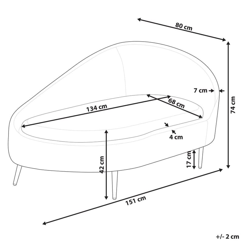 Sjeselong Valreas - Oransje, svart/Høyrevendt - Møbler - Stoler & lenestoler - Lenestoler - Sjeselonglenestol & divanlenestol