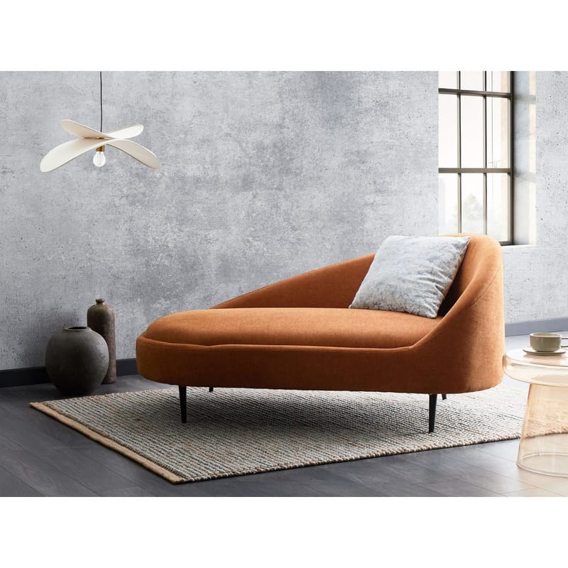 Sjeselong Valreas - Oransje, svart/Høyrevendt - Møbler - Stoler & lenestoler - Lenestoler - Sjeselonglenestol & divanlenestol