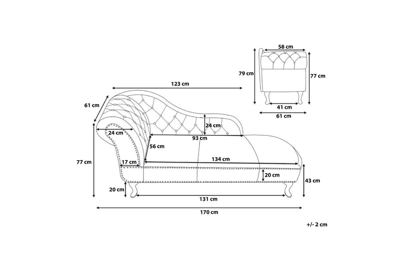 Amardeep Sjeselong Venstre - Beige - Møbler - Stoler & lenestoler - Lenestoler - Sjeselonglenestol & divanlenestol