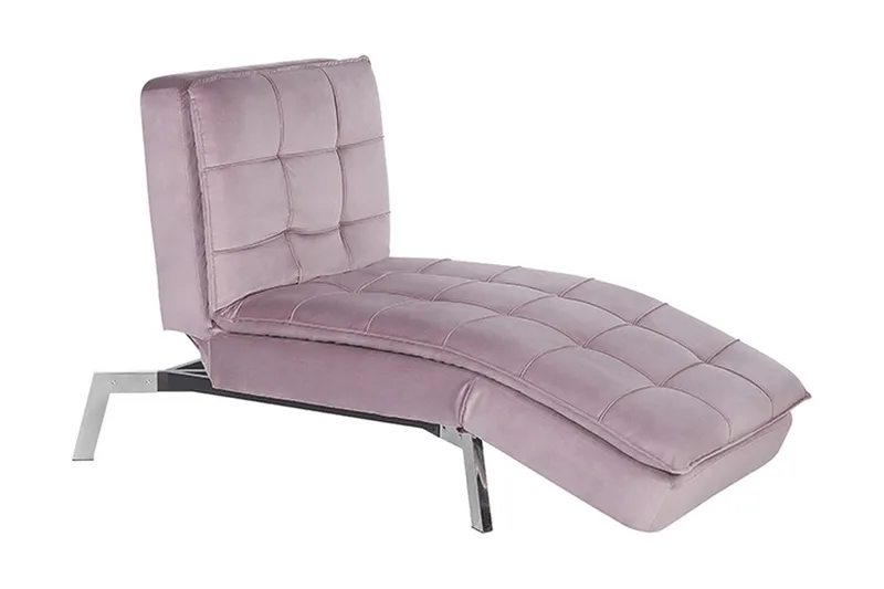 Karyne Sjeselong Fløyel - Rosa - Møbler - Stoler & lenestoler - Lenestoler - Sjeselonglenestol & divanlenestol