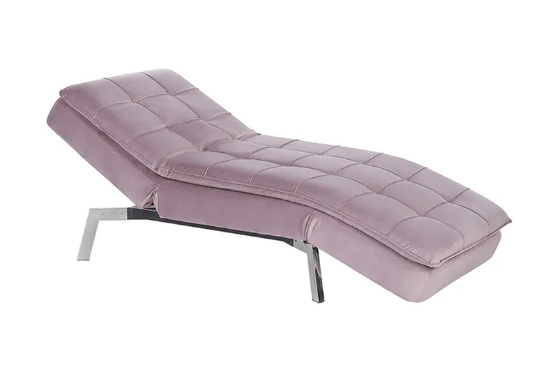 Karyne Sjeselong Fløyel - Rosa - Møbler - Stoler & lenestoler - Lenestoler - Sjeselonglenestol & divanlenestol