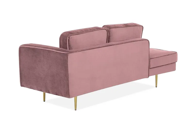 Llanfach Sjeselong Høyre Fløyel - Rosa - Møbler - Stoler & lenestoler - Lenestoler - Sjeselonglenestol & divanlenestol