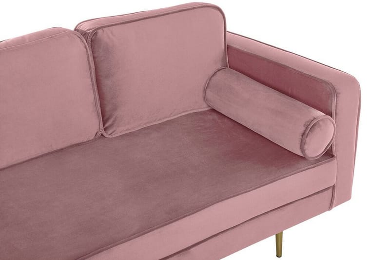 Llanfach Sjeselong Høyre Fløyel - Rosa - Møbler - Stoler & lenestoler - Lenestoler - Sjeselonglenestol & divanlenestol