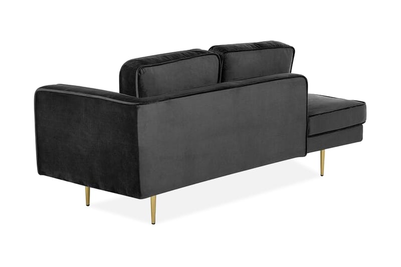Llanfach Sjeselong Høyre Fløyel - Svart - Møbler - Stoler & lenestoler - Lenestoler - Sjeselonglenestol & divanlenestol