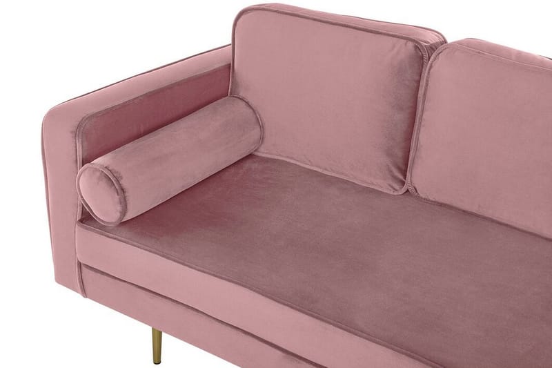 Llanfach Sjeselong Venstre Fløyel - Rosa - Møbler - Stoler & lenestoler - Lenestoler - Sjeselonglenestol & divanlenestol