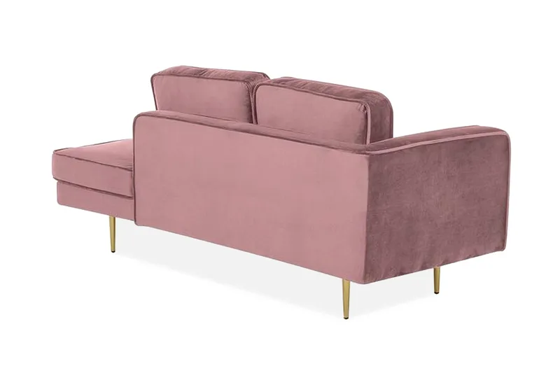 Llanfach Sjeselong Venstre Fløyel - Rosa - Møbler - Stoler & lenestoler - Lenestoler - Sjeselonglenestol & divanlenestol