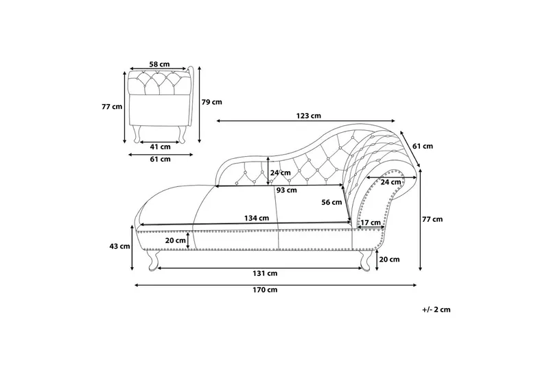 Nimes Sjeselong - Svart - Møbler - Stoler & lenestoler - Lenestoler - Sjeselonglenestol & divanlenestol