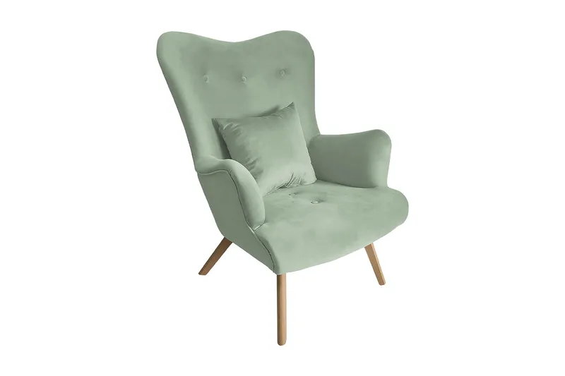 Skandynawski Lenestol - Fløyel/Grønn - Møbler - Stoler & lenestoler - Lenestoler