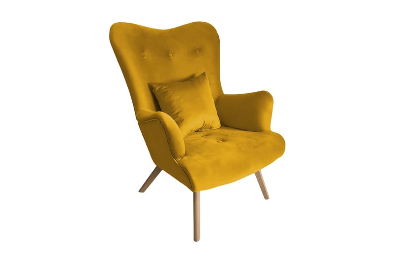 Skandynawski Lenestol, Fløyel/Gul