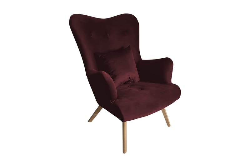 Skandynawski Lenestol - Fløyel/Lilla/Rød - Møbler - Stoler & lenestoler - Lenestoler