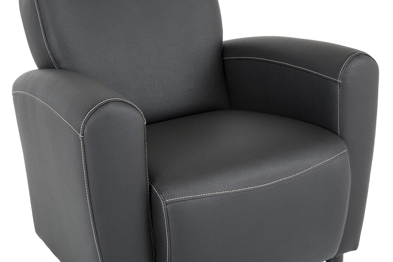 Aston Lenestol Bonded Leather - Svart - Møbler - Stoler & lenestoler - Lenestoler - Lenestol skinn