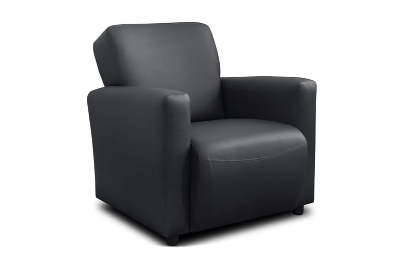 Aston Lenestol Bonded Leather - Svart - Møbler - Stoler & lenestoler - Lenestoler - Lenestol skinn