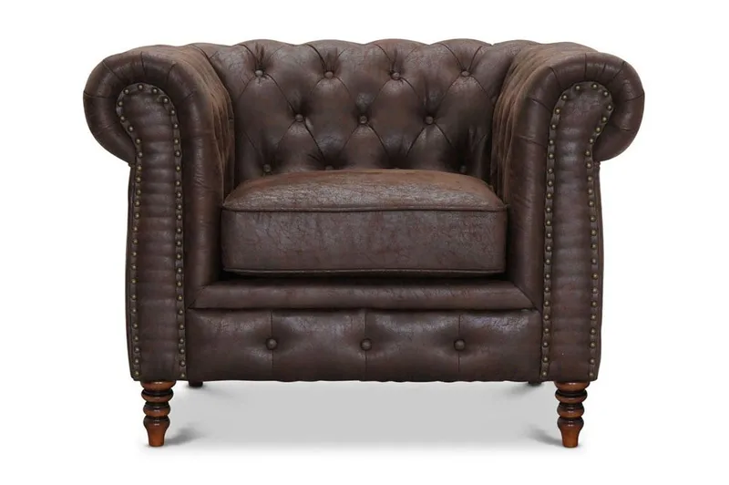 Cambridge Lenestol - Stoff vintage brun - Møbler - Stoler & lenestoler - Lenestoler - Lenestol skinn