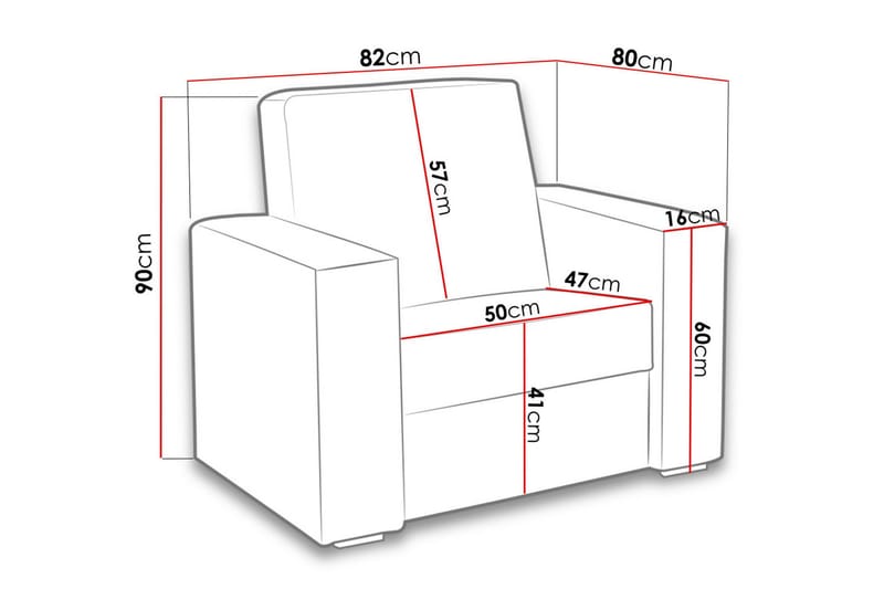 Lux Lenestol 82x82x90 cm - Møbler - Stoler & lenestoler - Lenestoler