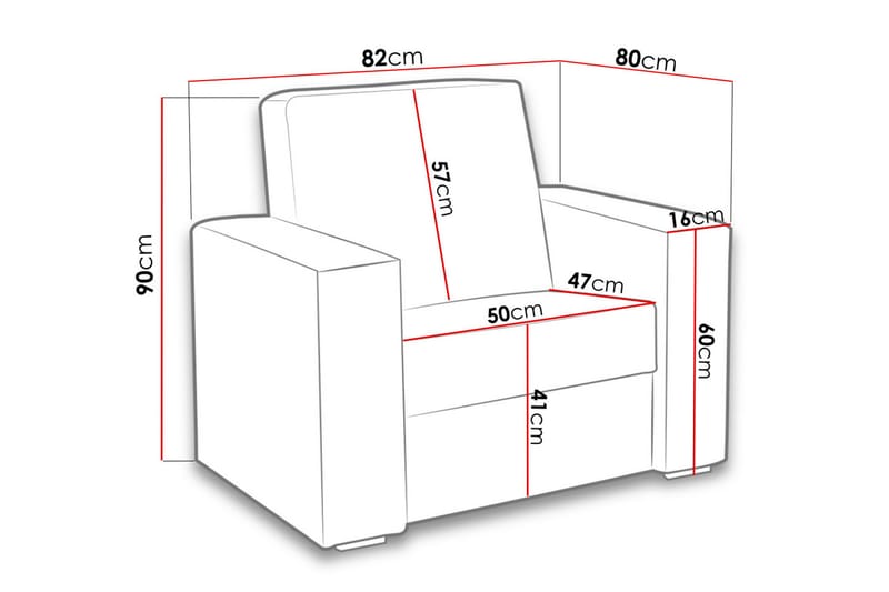 Lux Lenestol 82x82x90 cm - Møbler - Stoler & lenestoler - Lenestoler - Lenestol skinn