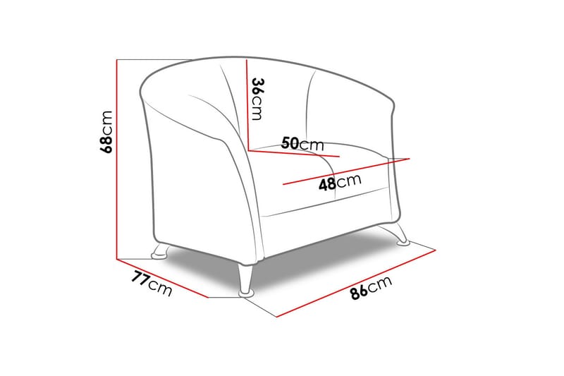 Olier Lenestol 86x77x68 cm - Klubblenestol - Lenestol skinn