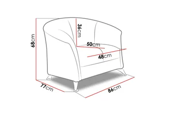 Olier Lenestol 86x77x68 cm - Møbler - Stoler & lenestoler - Lenestoler - Lenestol skinn