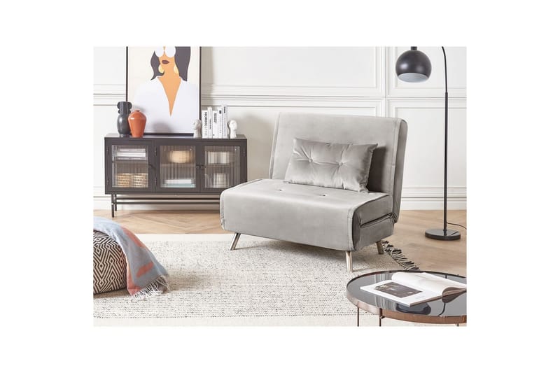 Sovesofa Farris - Grå, sølv - Møbler - Stoler & lenestoler - Lenestoler - Sovestol