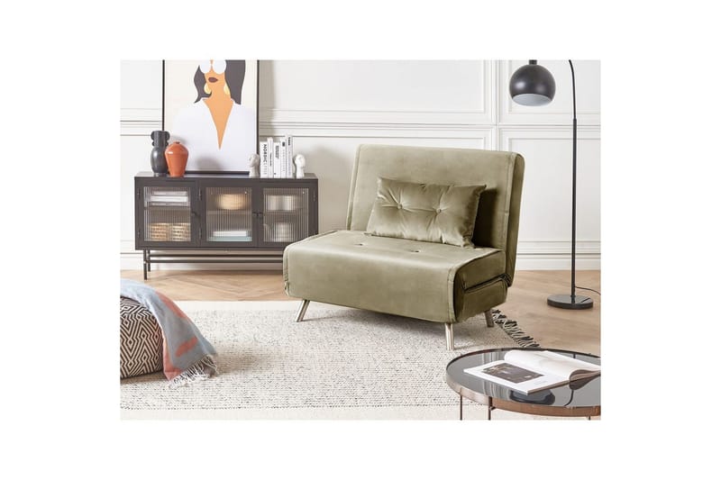 Sovesofa Farris - Grønn, Sølv - Møbler - Stoler & lenestoler - Lenestoler - Sovestol