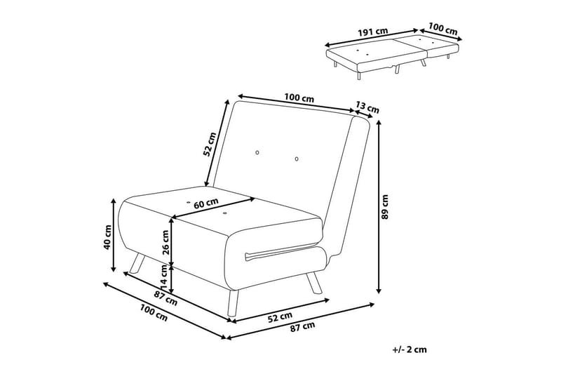 Sovesofa Farris - Grønn, Sølv - Møbler - Stoler & lenestoler - Lenestoler - Sovestol