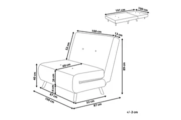 Sovesofa Farris - Grønn/Sølv - Møbler - Stoler & lenestoler - Lenestoler - Sovestol