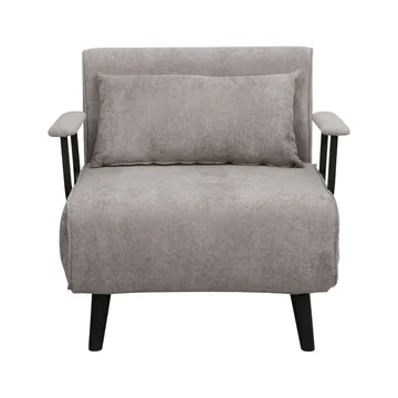 Sovesofa-lenestol HOME4YOU Hannes 76,5x84x81 cm grå - grå - Møbler - Stoler & lenestoler - Lenestoler - Sovestol