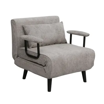 Sovesofa-lenestol HOME4YOU Hannes 76,5x84x81 cm grå - grå - Møbler - Stoler & lenestoler - Lenestoler - Sovestol