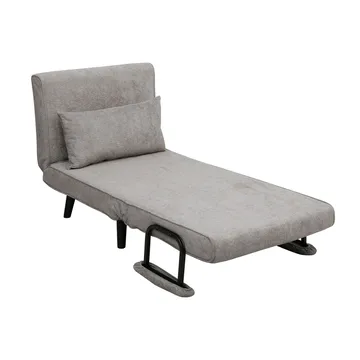 Sovesofa-lenestol HOME4YOU Hannes 76,5x84x81 cm grå - grå - Møbler - Stoler & lenestoler - Lenestoler - Sovestol