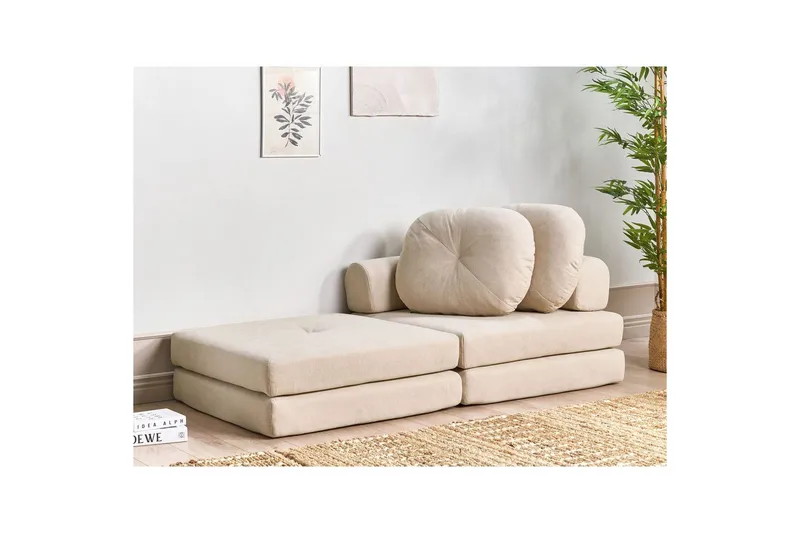 Sovesofa Olden - Beige/Polyester, 81x182 cm - Møbler - Stoler & lenestoler - Lenestoler - Sovestol