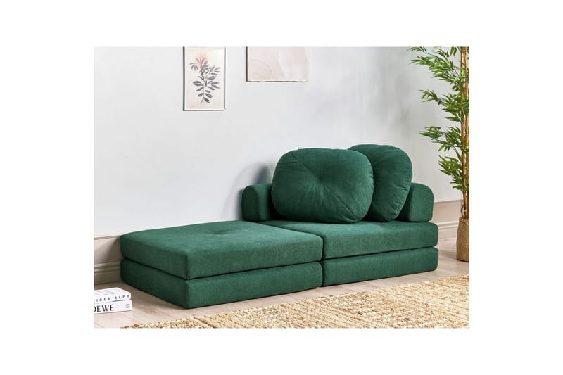 Sovesofa Olden - Grønn/Polyester, 81x182 cm - Møbler - Stoler & lenestoler - Lenestoler - Sovestol
