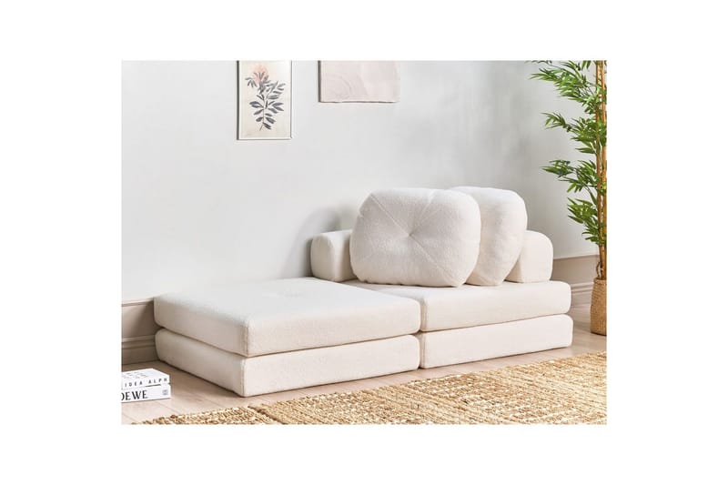 Sovesofa Olden - Hvit/Bouclé, 81x182 cm - Møbler - Stoler & lenestoler - Lenestoler - Sovestol