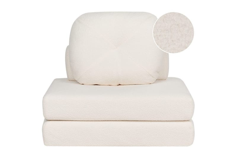 Sovesofa Olden, Hvit/Bouclé, 81x182 cm