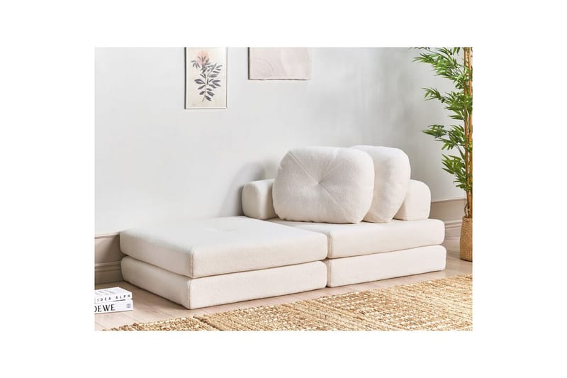 Sovesofa Olden - Hvit/Bouclé, 81x182 cm - Møbler - Stoler & lenestoler - Lenestoler - Sovestol