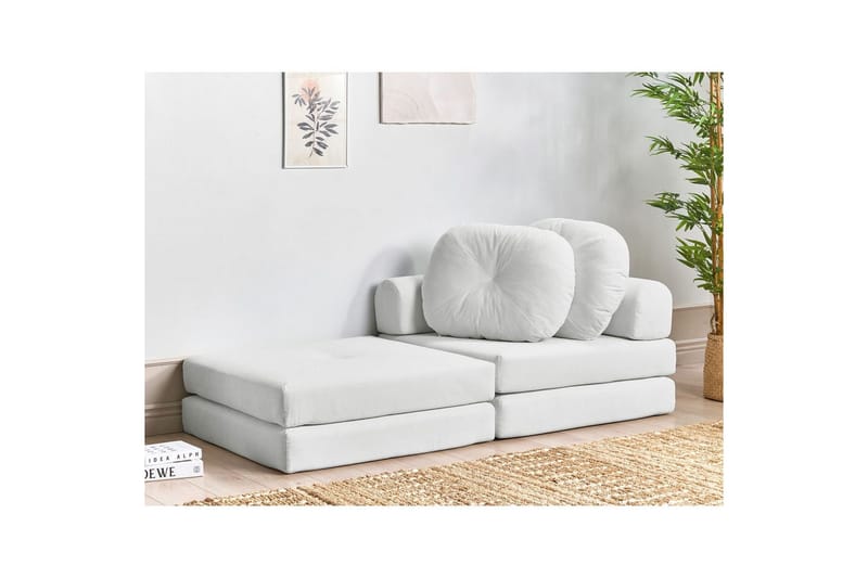 Sovesofa Olden - Hvit/Manchesterstoff, 81x182 cm - Møbler - Stoler & lenestoler - Lenestoler - Sovestol