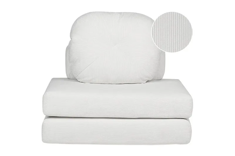 Sovesofa Olden, Hvit/Manchesterstoff, 81x182 cm