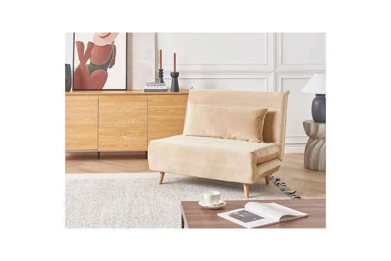 Sovesofa Setten - Beige, lyst tre - Møbler - Stoler & lenestoler - Lenestoler - Sovestol