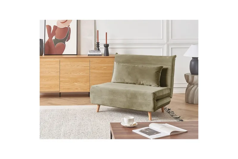 Sovesofa Setten - Grønt, lyst tre - Møbler - Stoler & lenestoler - Lenestoler - Sovestol